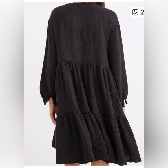 Madewell Lightspun Colette Mini dark navy  Dress women’s Size M boho flowy - Picture 2 of 7